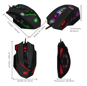 Hot USB2.0 wired 12 keys programming game mouse